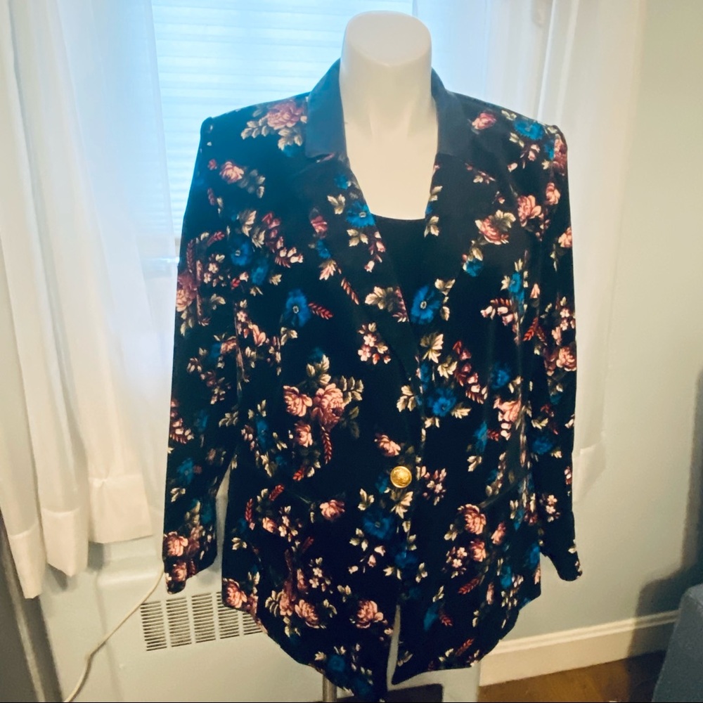 Floral Velvet Dress  Jacket